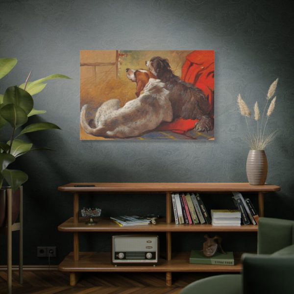 91638-134.jpg A Hound and a Bearded Collie by John Frederick Herring Standard Canvas