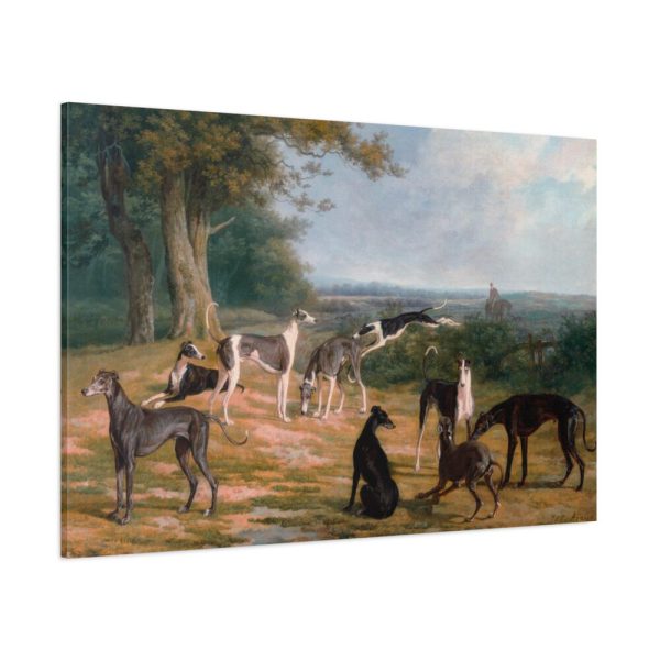 91638-205.jpg Nine Greyhounds in a Landscape by Jacques–Laurent Agasse Standard Canvas