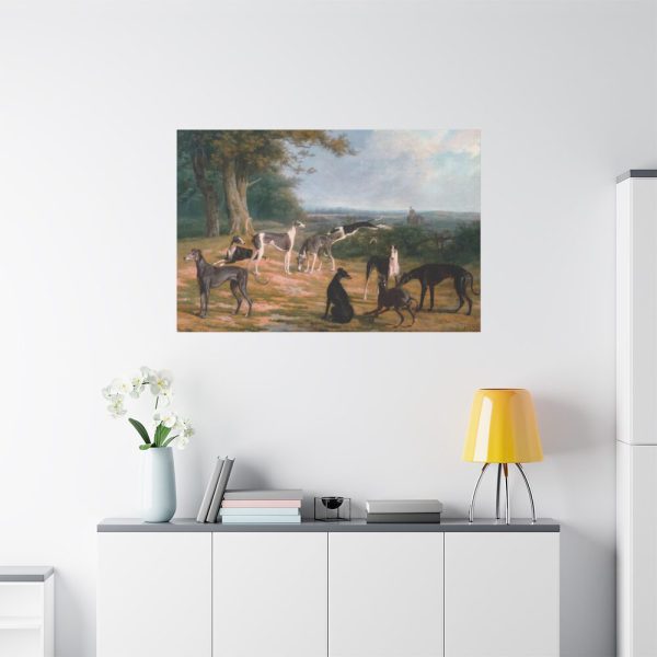 91638-207.jpg Nine Greyhounds in a Landscape by Jacques–Laurent Agasse Standard Canvas