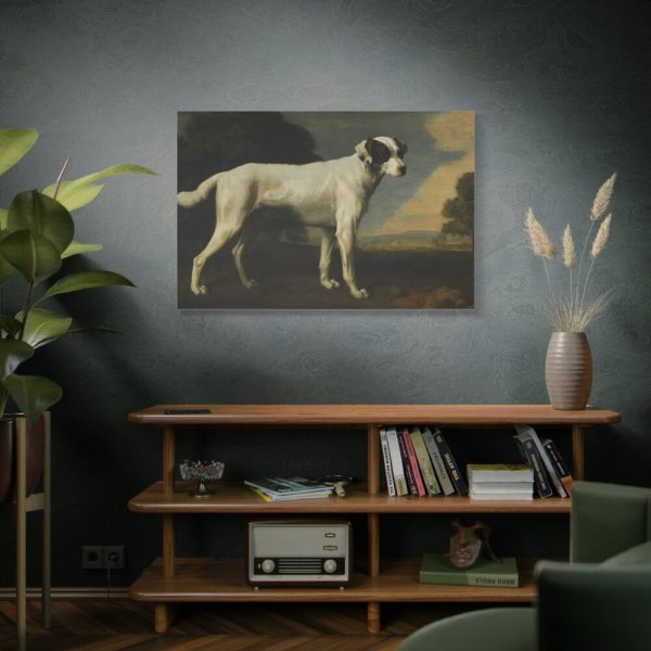91638-224.jpg White Dog Painting By George Stubbs Standard Canvas