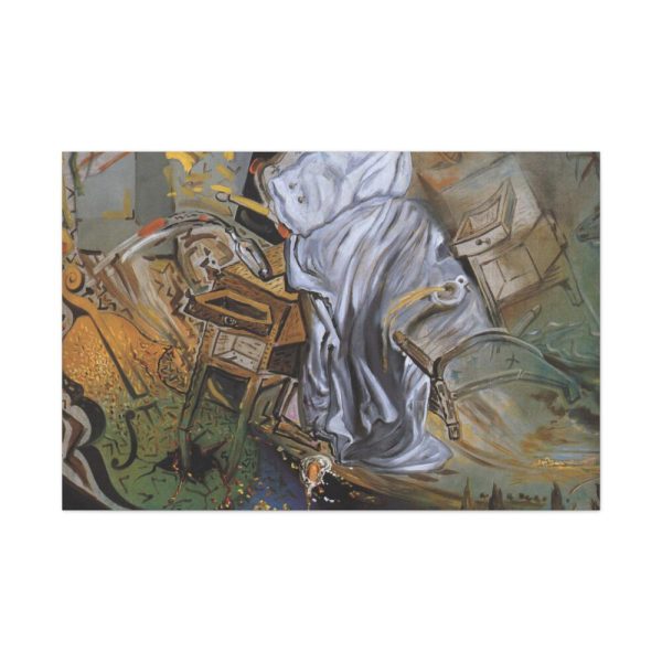 Bed and Two Bedside Tables Ferociously Attacking a Cello by Salvador Dali Standard Canvas