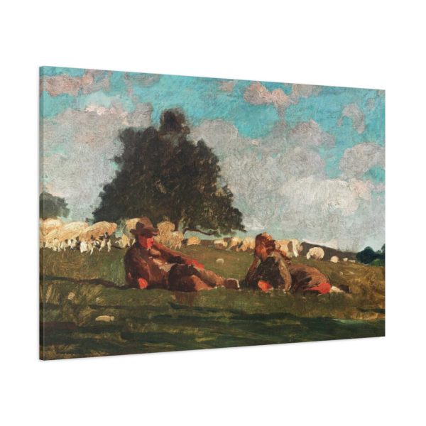 91638-50.jpg Boy and Girl in a Field with Sheep by Winslow Homer Standard Canvas