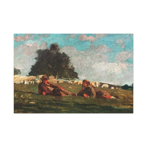 91638-51.jpg Boy and Girl in a Field with Sheep by Winslow Homer Standard Canvas
