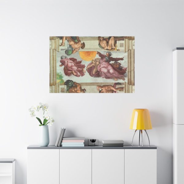 91638-512.jpg The Creation of the Sun and the Moon by Michelangelo Buonarroti Standard Canvas