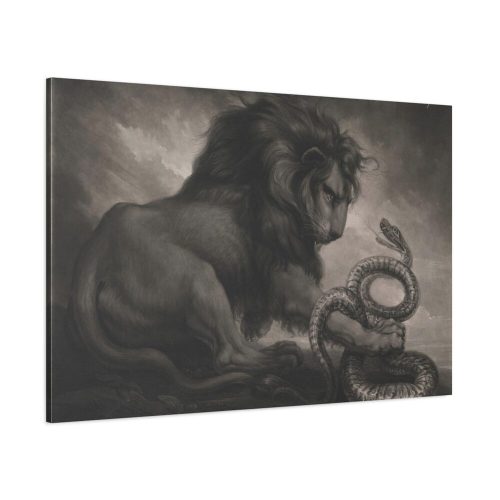 91638-645.jpg Lion and Snake by Samuel William Reynolds Standard Canvas