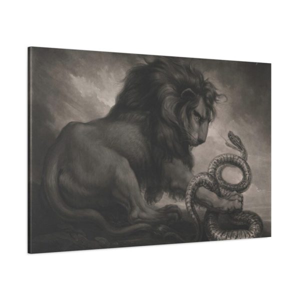 Lion and Snake by Samuel William Reynolds Standard Canvas