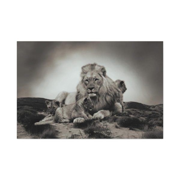 91638-671.jpg Lion with Cubs Standard Canvas