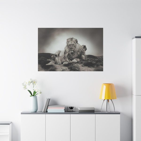 91638-672.jpg Lion with Cubs Standard Canvas