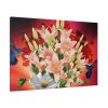 Lilies Salmon Lirios Flowers Standard Canvas