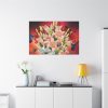 Lilies Salmon Lirios Flowers Standard Canvas