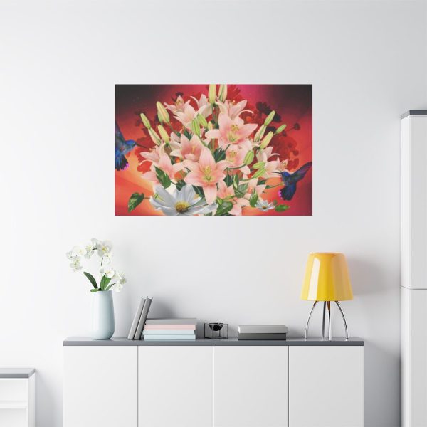 Lilies Salmon Lirios Flowers Standard Canvas