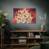 Lilies Salmon Lirios Flowers Standard Canvas