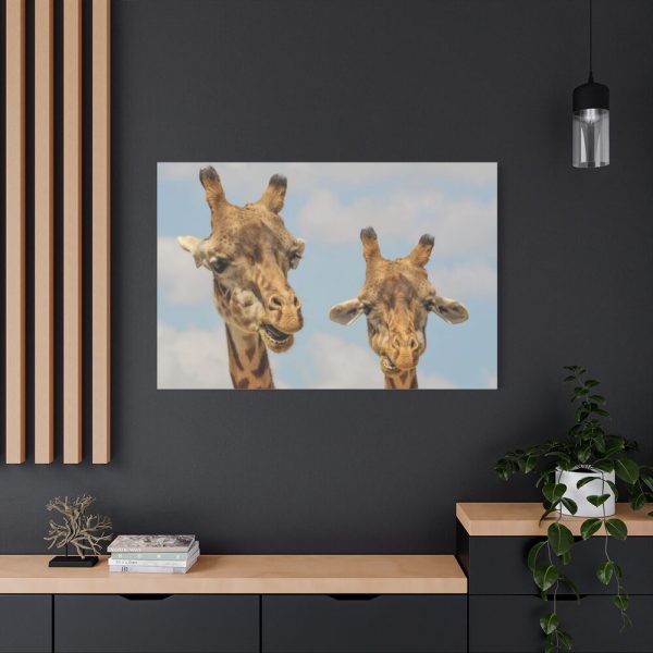 91638-753.jpg Two Giraffe Face Close-up Standard Canvas