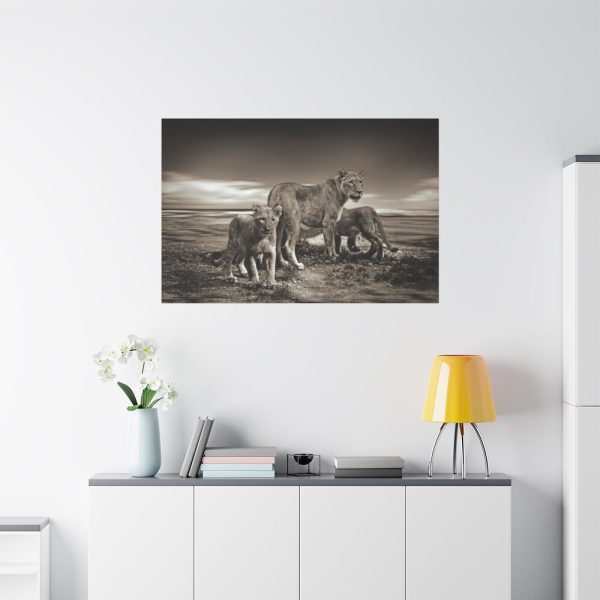 Lioness with Cubs Standard Canvas