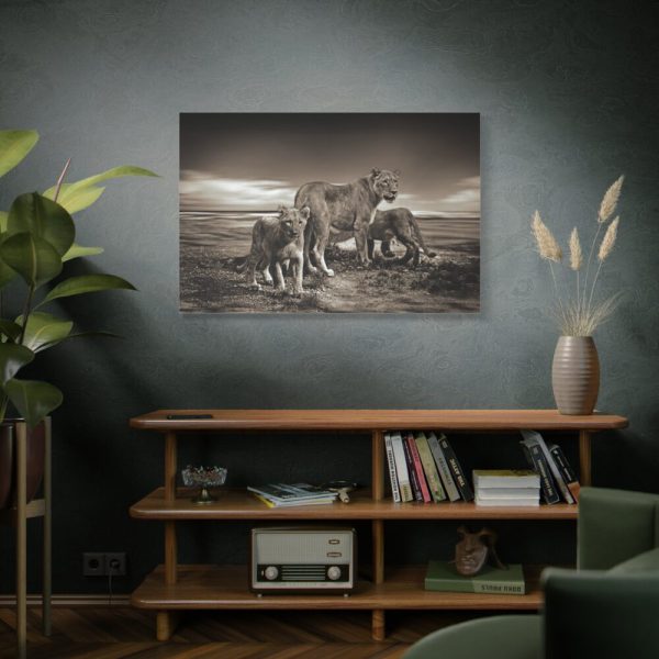 Lioness with Cubs Standard Canvas
