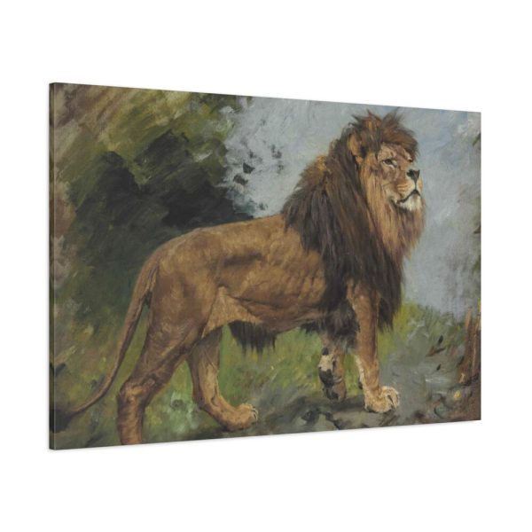 91638-85.jpg A Lion Walking by Géza Vastagh Standard Canvas