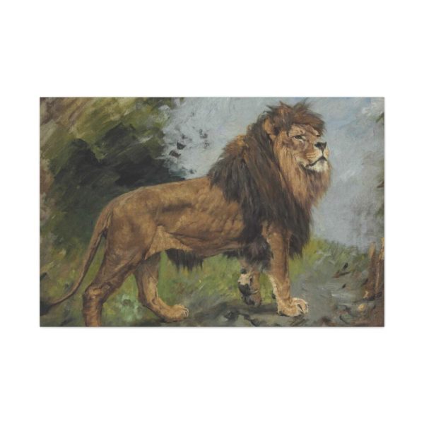 91638-86.jpg A Lion Walking by Géza Vastagh Standard Canvas