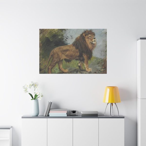 91638-87.jpg A Lion Walking by Géza Vastagh Standard Canvas