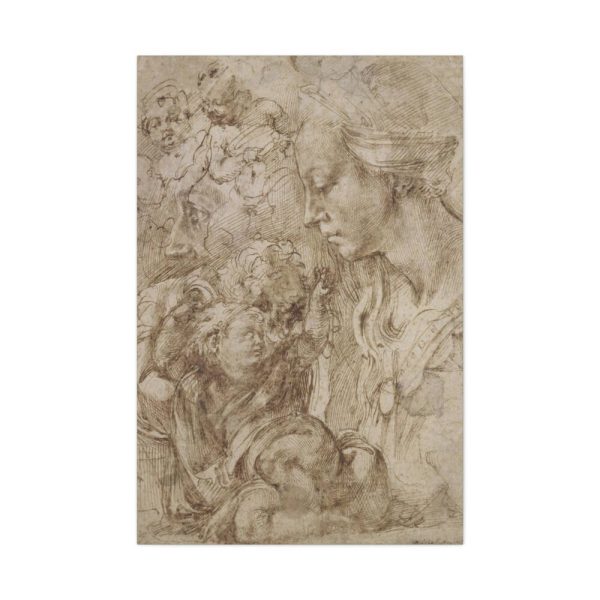 91655-191.jpg Studies for Holy Family by Michelangelo Buonarroti Standard Canvas