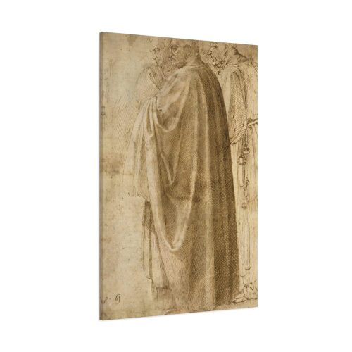 Three Standing Men in Wide Cloaks by Michelangelo Buonarroti Standard Canvas