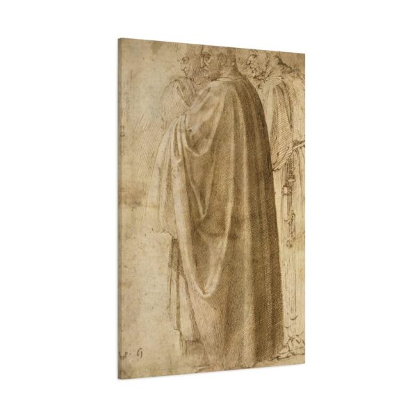 91655-210.jpg Three Standing Men in Wide Cloaks by Michelangelo Buonarroti Standard Canvas