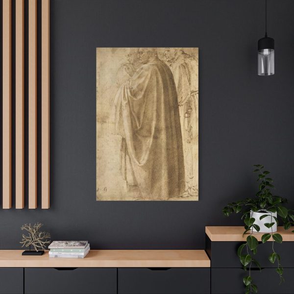 91655-213.jpg Three Standing Men in Wide Cloaks by Michelangelo Buonarroti Standard Canvas