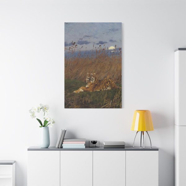 91655-292.jpg A Tiger Among Rushes In The Moonlight Standard Canvas