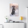91655-312.jpg Black Dog Sitting on Snow Standard Canvas