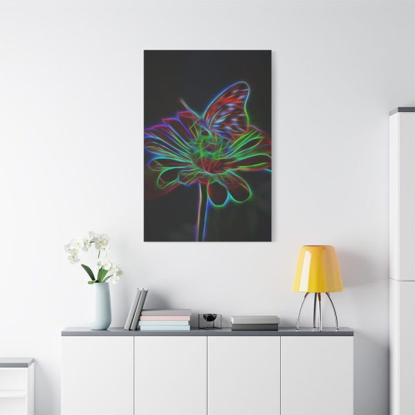91655-407.jpg Flower Butterfly Light Effect Standard Canvas