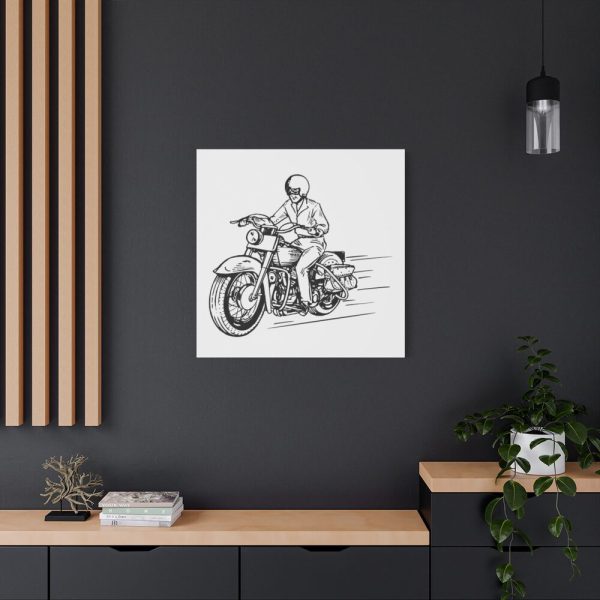 91663-113.jpg Biker Riding Motorcycle Standard Canvas
