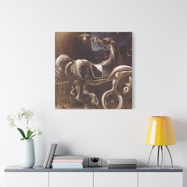 91663-22.jpg Debris of an Automobile Giving Birth to a Blind Horse Biting a Telephone Standard Canvas