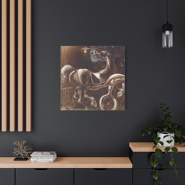 91663-23.jpg Debris of an Automobile Giving Birth to a Blind Horse Biting a Telephone Standard Canvas