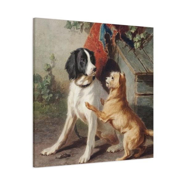 Two Dogs by a Kennel by Conradijn Cunaeus Standard Canvas
