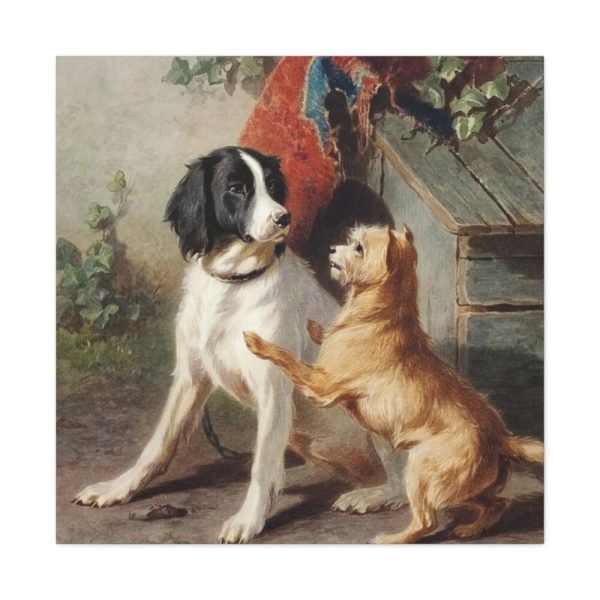 Two Dogs by a Kennel by Conradijn Cunaeus Standard Canvas