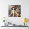 Two Dogs by a Kennel by Conradijn Cunaeus Standard Canvas