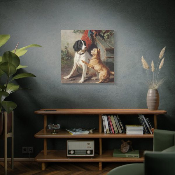 Two Dogs by a Kennel by Conradijn Cunaeus Standard Canvas