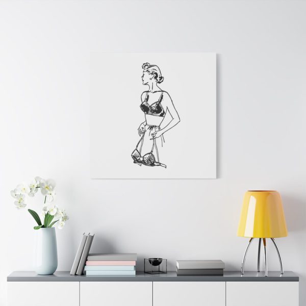 91663-72.jpg Lady Holding Brassiere Standard Canvas