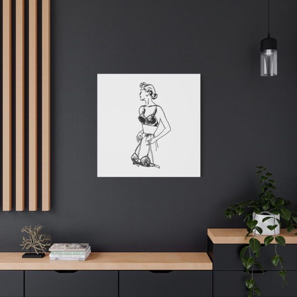 91663-73.jpg Lady Holding Brassiere Standard Canvas