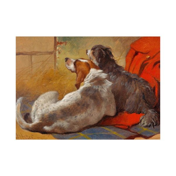 92369.jpg A Hound and a Bearded Collie by John Frederick Herring Poster