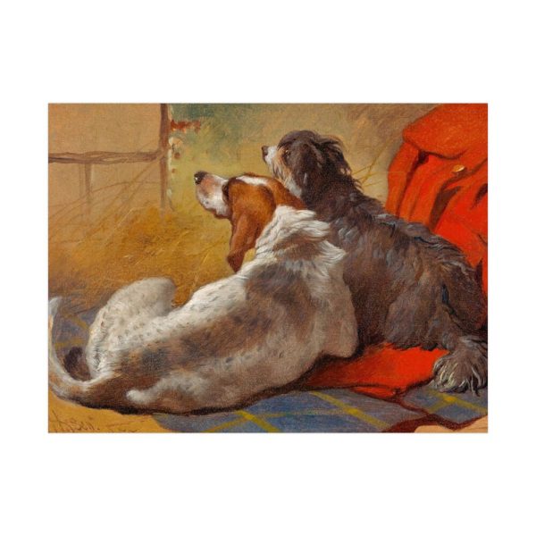 92381.jpg A Hound and a Bearded Collie by John Frederick Herring Poster