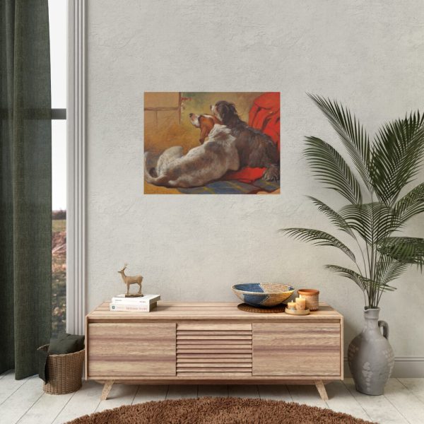 92384-1.jpg A Hound and a Bearded Collie by John Frederick Herring Poster