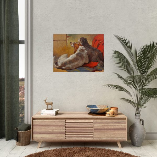 92385-1.jpg A Hound and a Bearded Collie by John Frederick Herring Poster