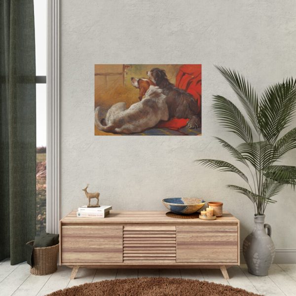 92386-6.jpg A Hound and a Bearded Collie by John Frederick Herring Poster