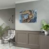 Abstract Texture in Light Brown and Blue Poster