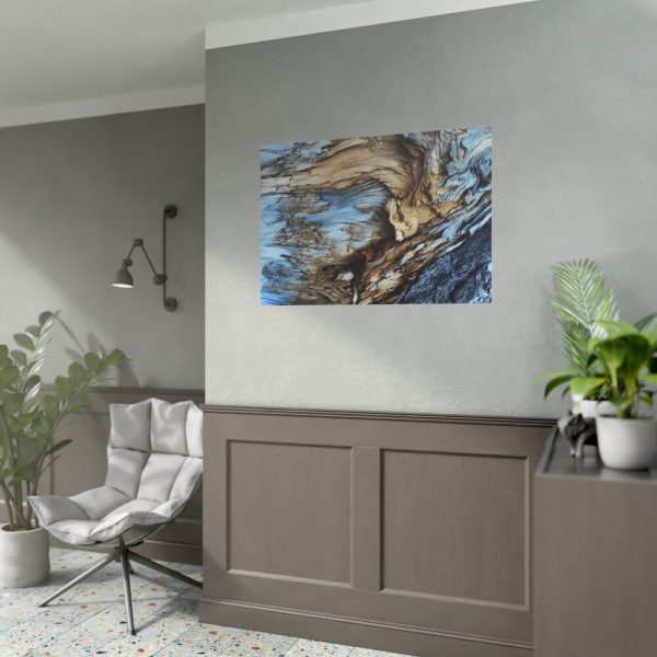 Abstract Texture in Light Brown and Blue Poster