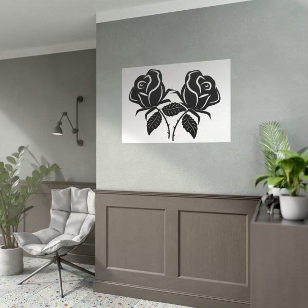 92408-203.jpg Rose Flower Drawing Poster