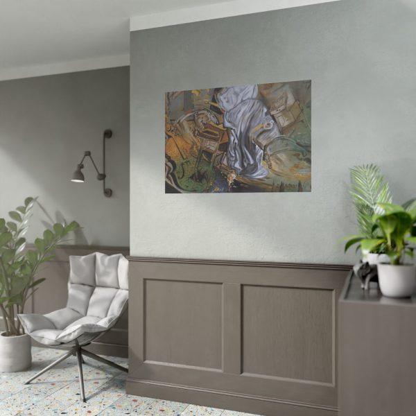 92408-254.jpg Bed and Two Bedside Tables Ferociously Attacking a Cello by Salvador Dali Poster