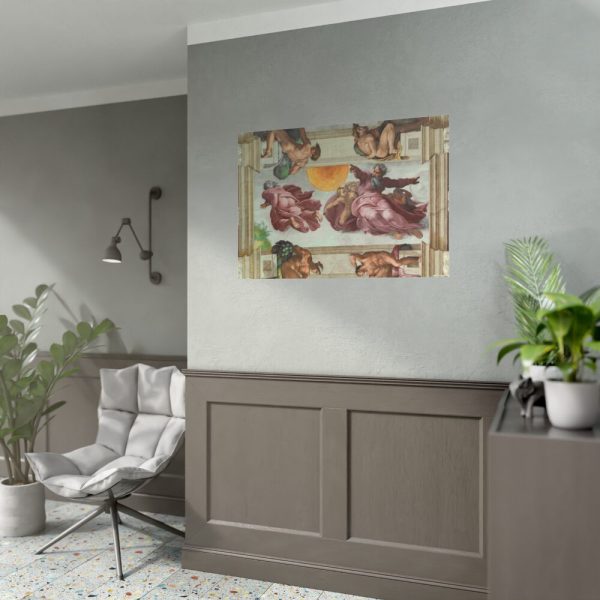 92408-335.jpg The Creation of the Sun and the Moon by Michelangelo Buonarroti Poster