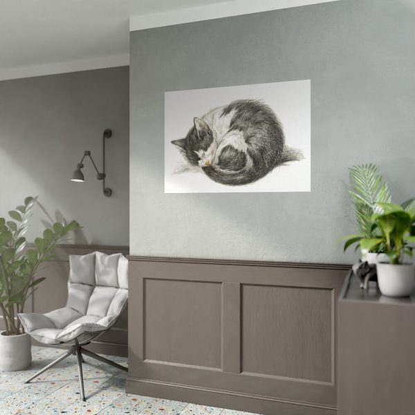 92408-338.jpg Rolled up Lying Sleeping Cat by Jean Bernard Poster