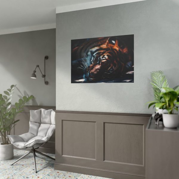 92408-389.jpg Close-up Tiger Head Resting in the Shade Poster